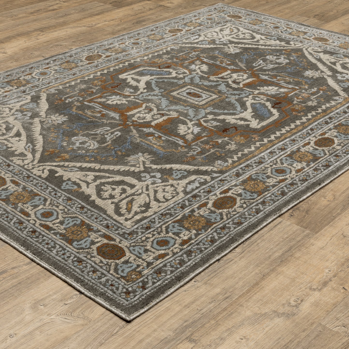 Ellington Grey Multi Traditional Oriental Indoor Rug