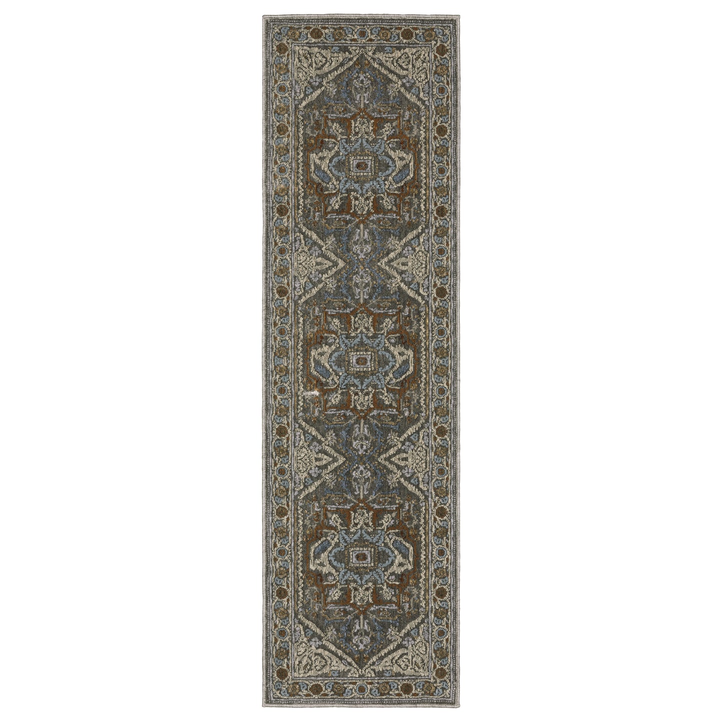 Ellington Grey Multi Traditional Oriental Indoor Rug