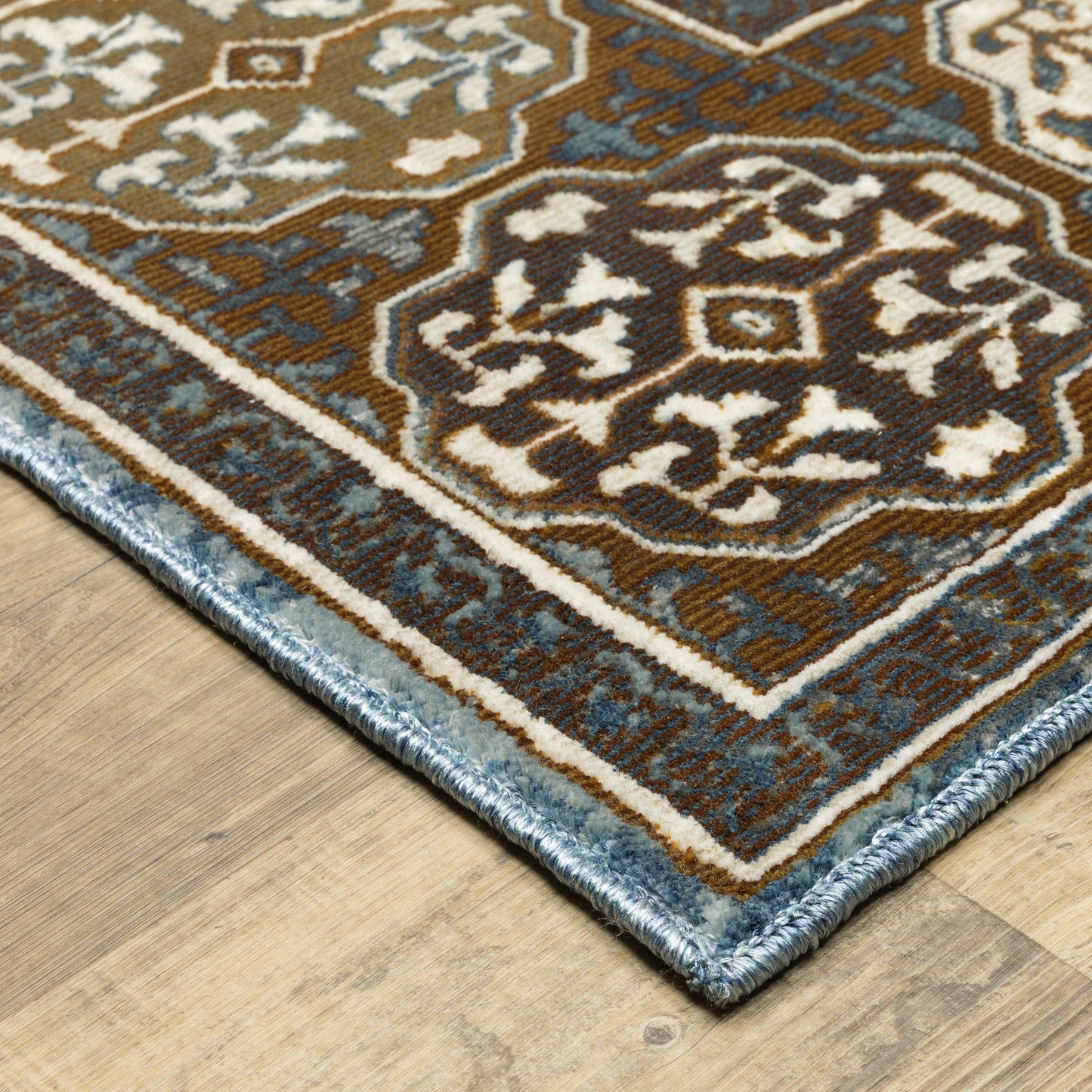 Ellington Rust Blue Traditional Oriental Indoor Rug