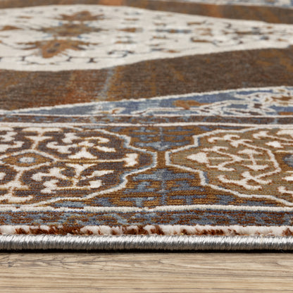 Ellington Rust Blue Traditional Oriental Indoor Rug