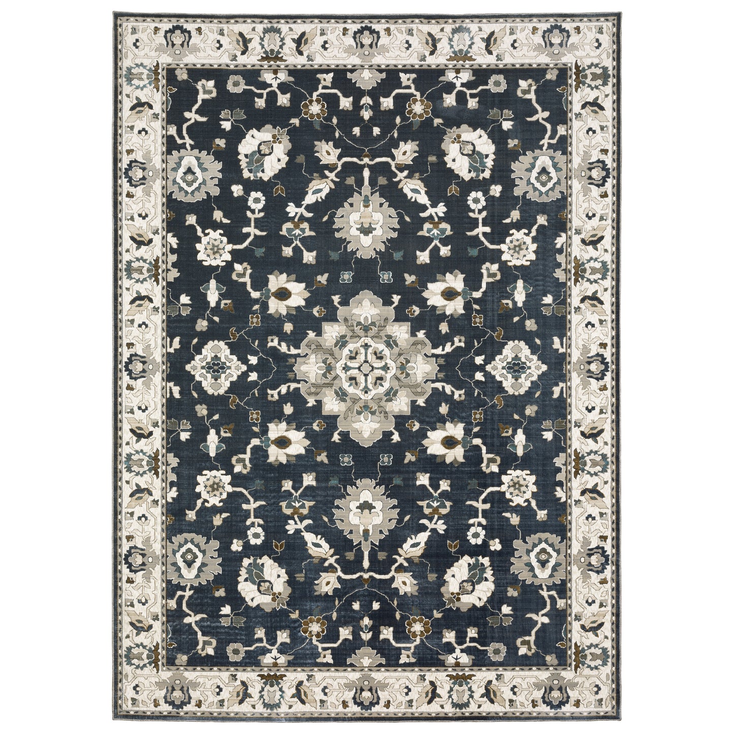 Ellington Blue Beige Traditional Oriental Indoor Rug