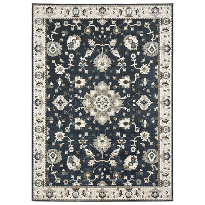 Ellington Blue Beige Traditional Oriental Indoor Rug