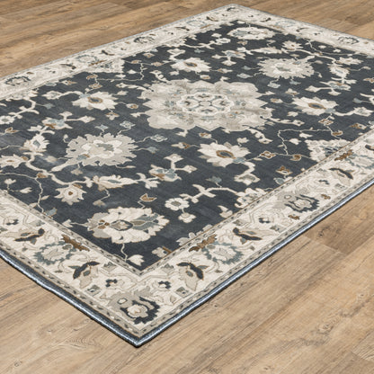 Ellington Blue Beige Traditional Oriental Indoor Rug