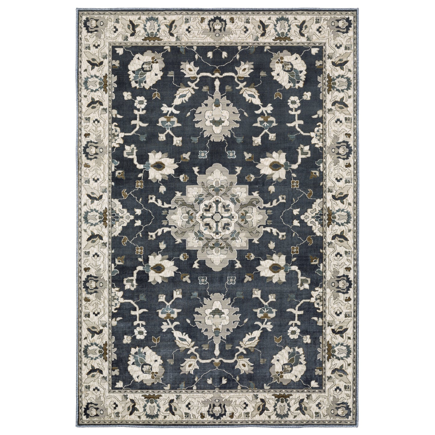 Ellington Blue Beige Traditional Oriental Indoor Rug