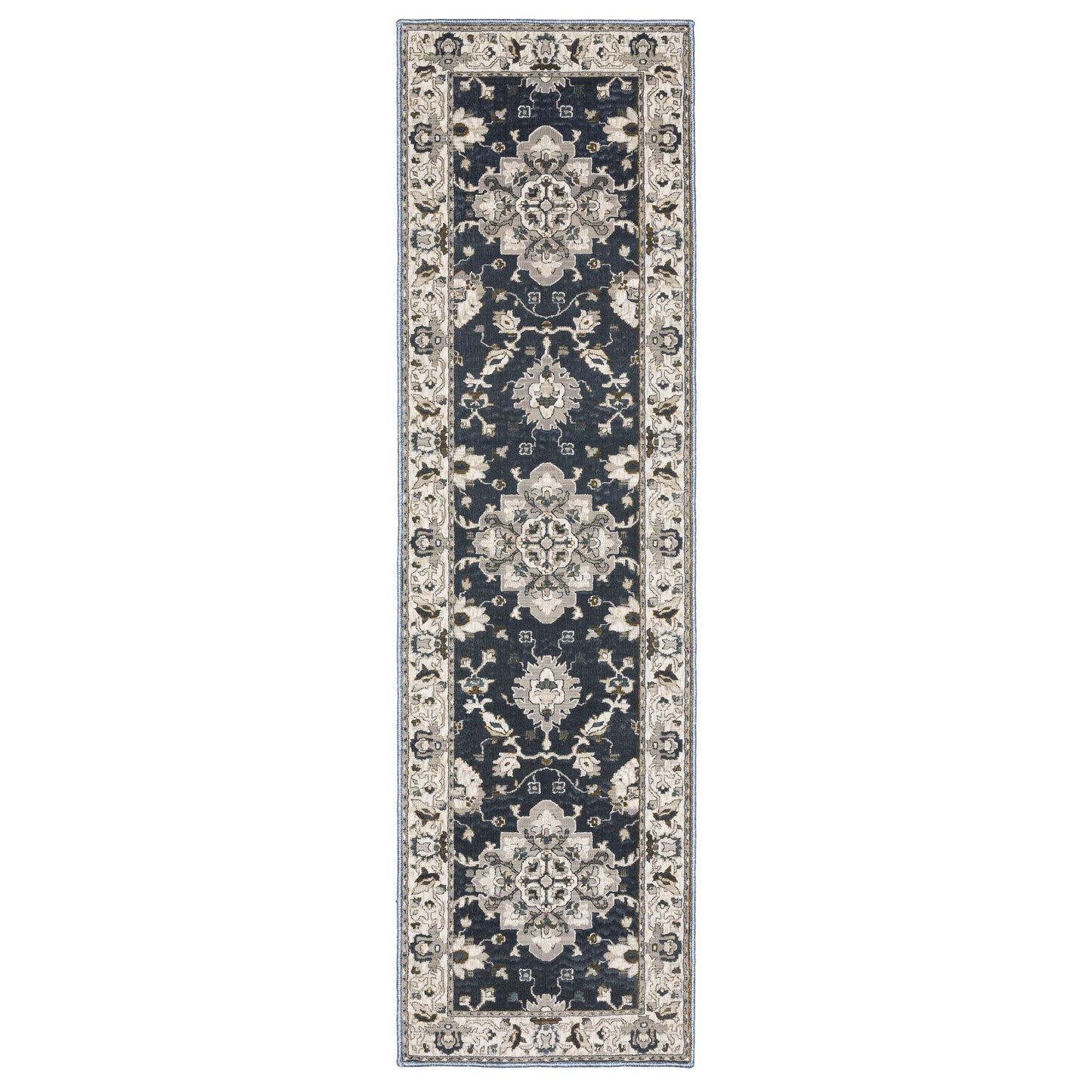 Ellington Blue Beige Traditional Oriental Indoor Rug