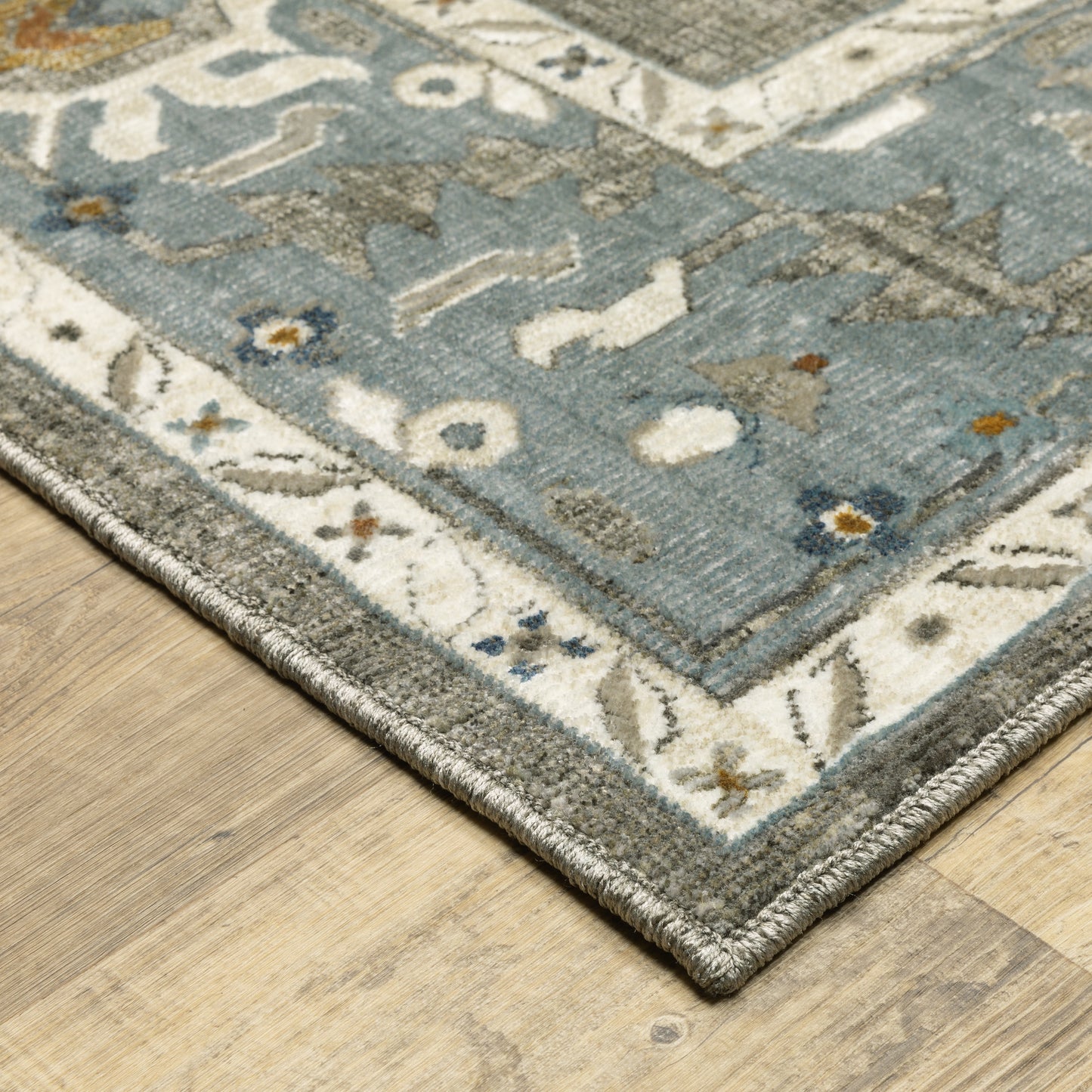 Ellington Grey Blue Traditional Oriental Indoor Rug