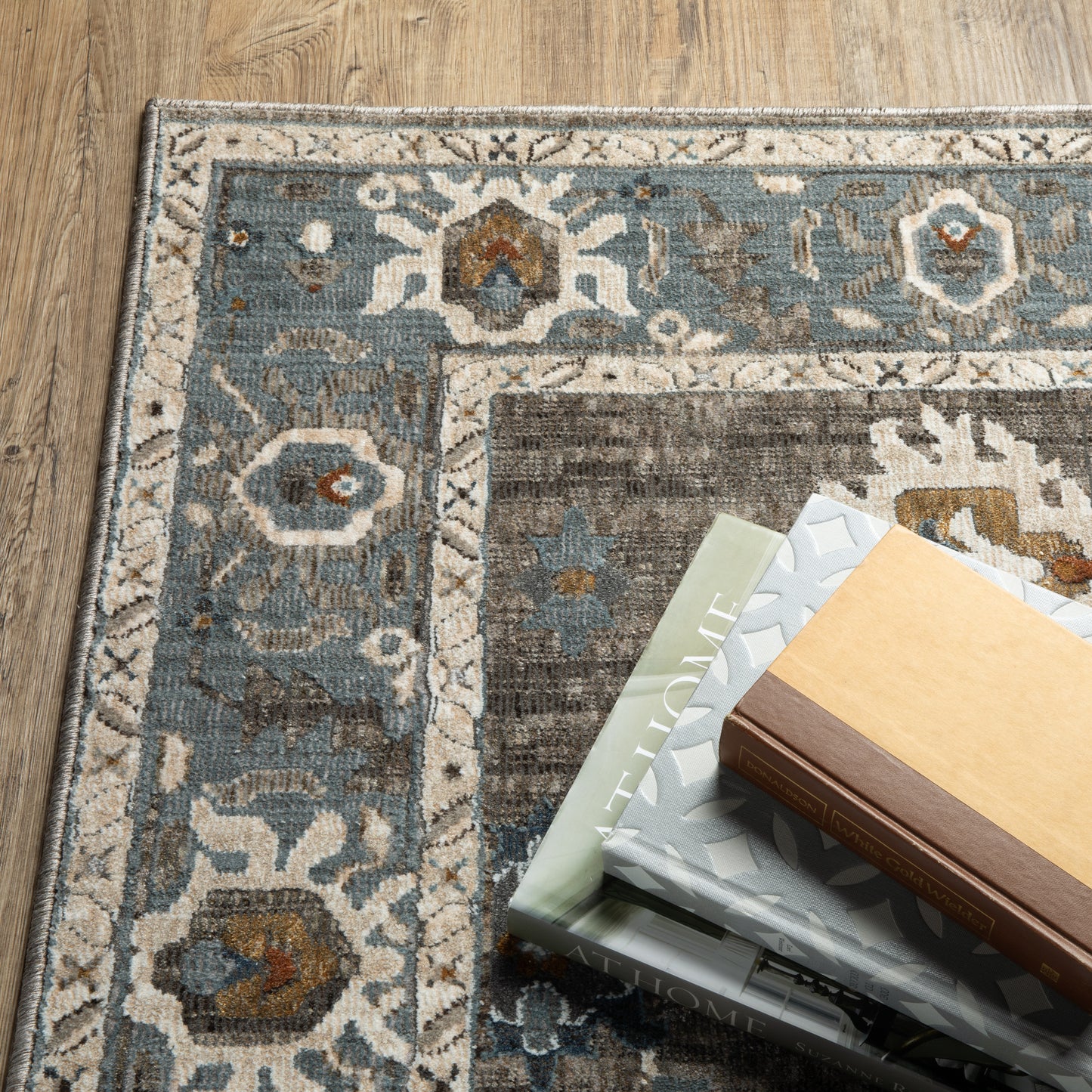 Ellington Grey Blue Traditional Oriental Indoor Rug