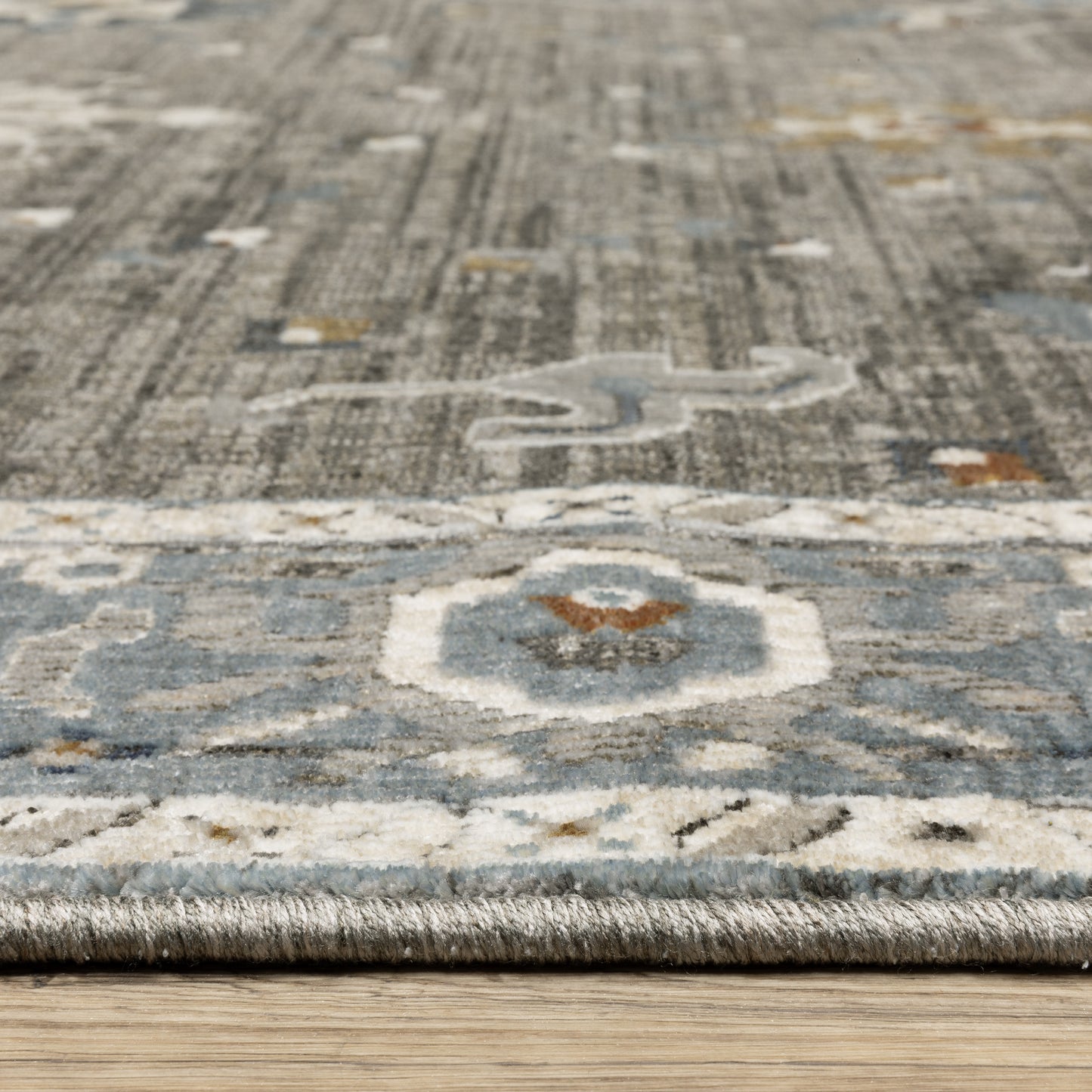 Ellington Grey Blue Traditional Oriental Indoor Rug