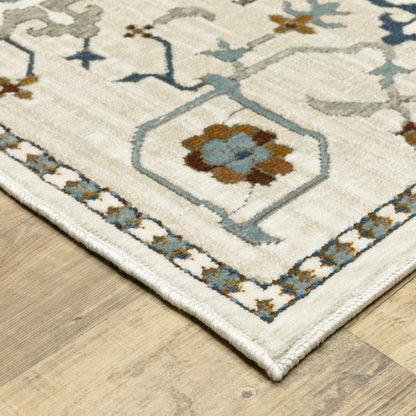 Ellington Ivory Blue Traditional Oriental Indoor Rug