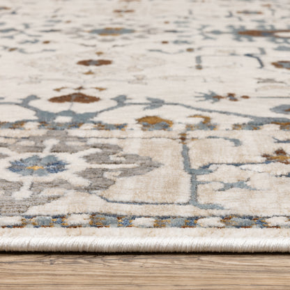 Ellington Ivory Blue Traditional Oriental Indoor Rug