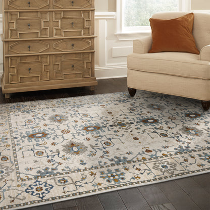 Ellington Ivory Blue Traditional Oriental Indoor Rug