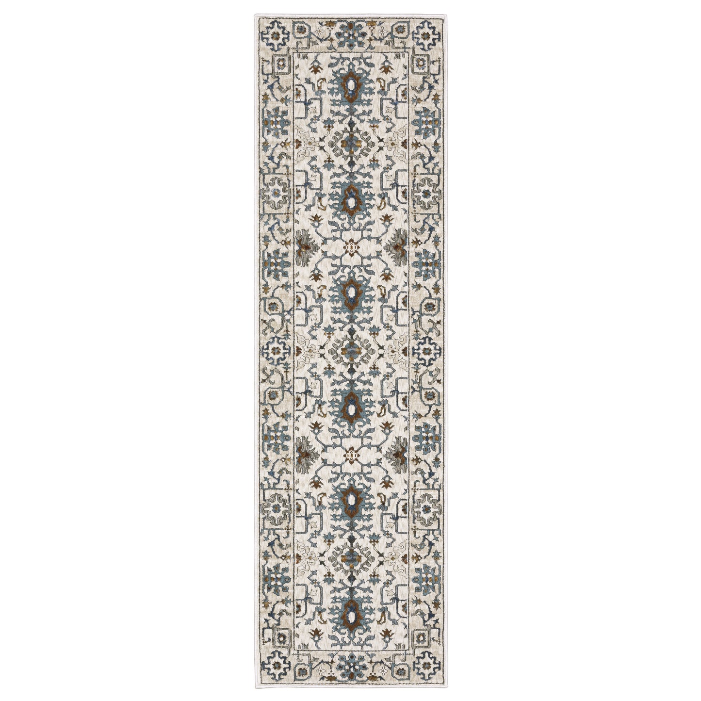 Ellington Ivory Blue Traditional Oriental Indoor Rug