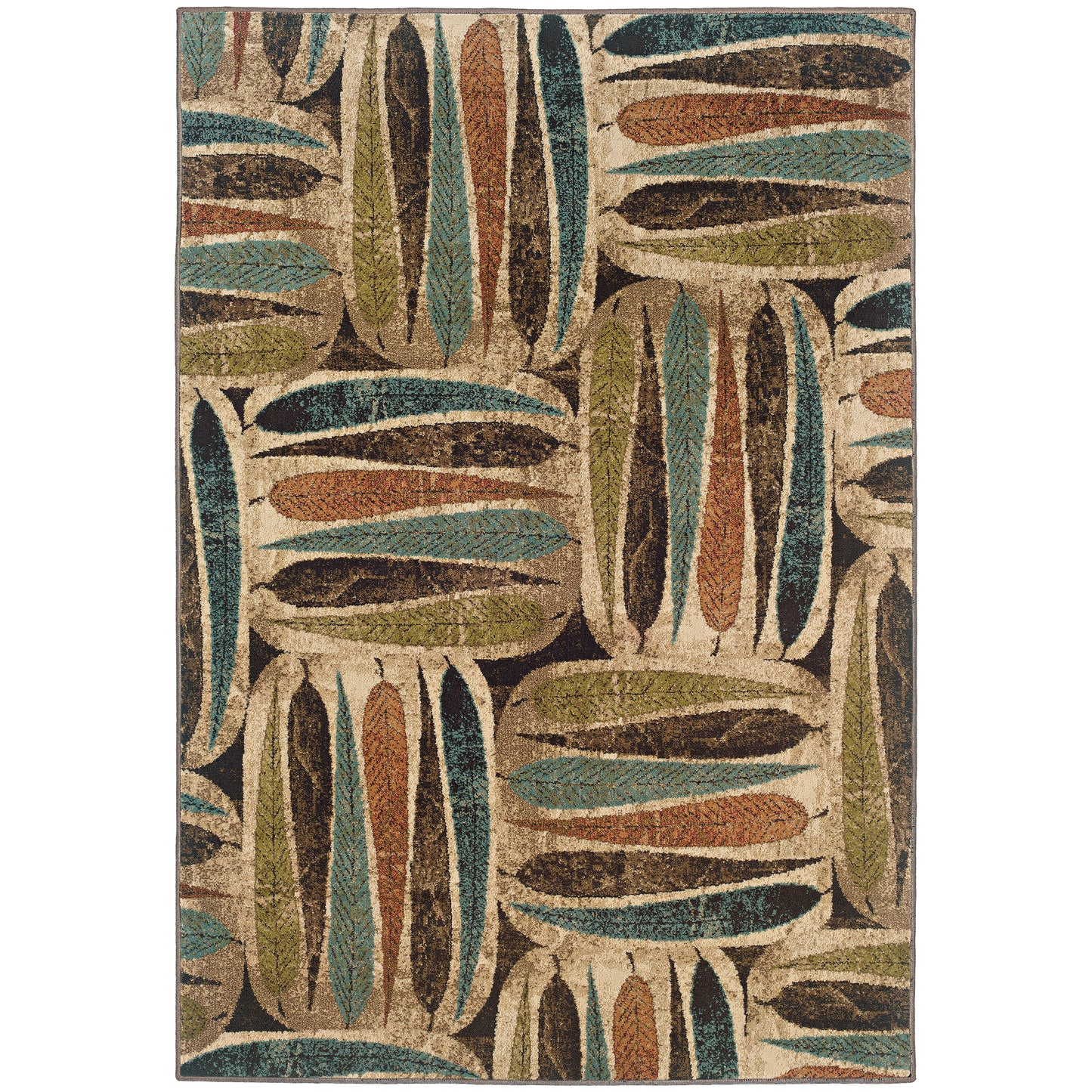 Emerson Ivory Brown Modern & Contemporary Botanical Indoor Rug