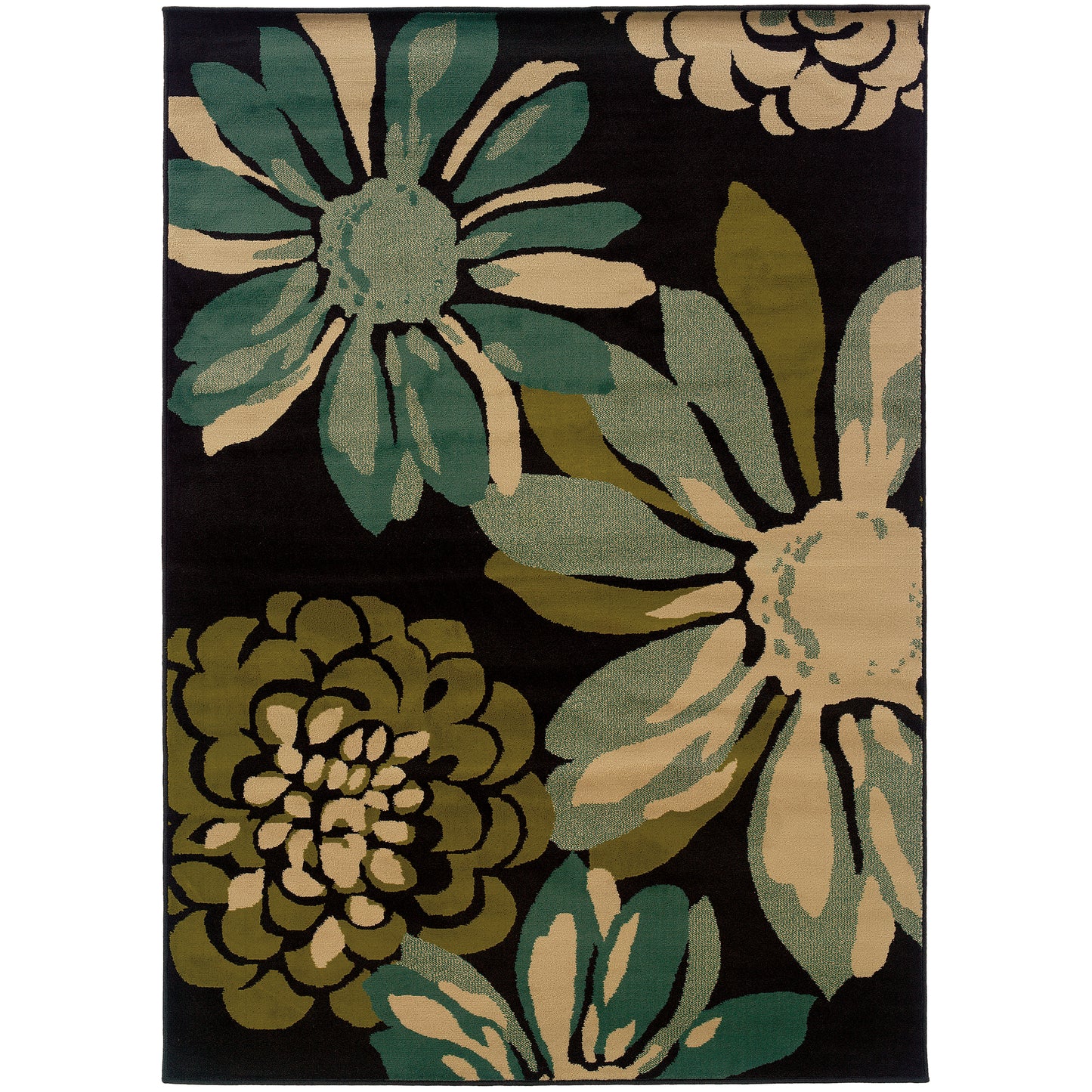 Emerson Teal Ivory Bohemian Floral Indoor Rug