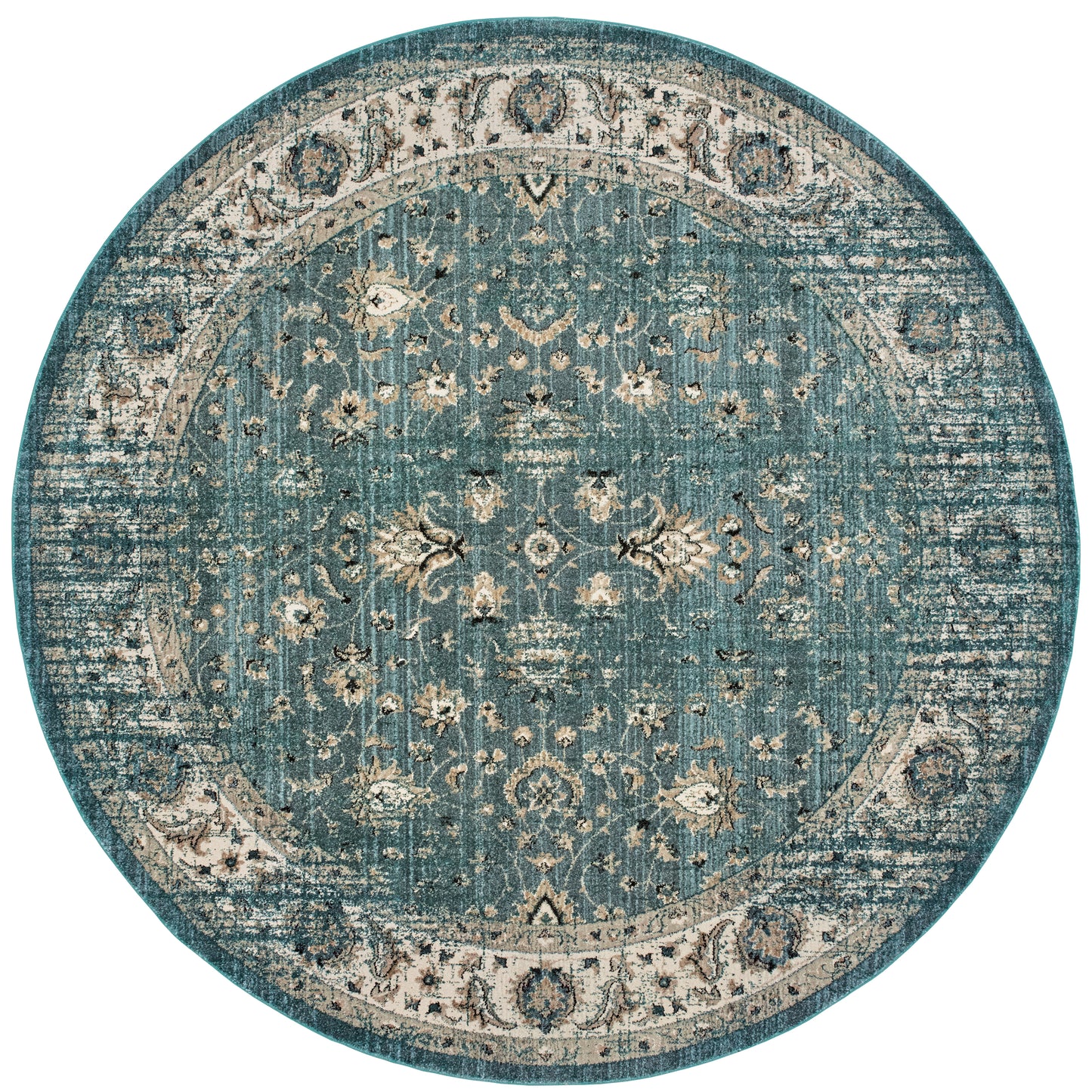 Empire Blue Ivory Traditional Oriental Indoor Rug