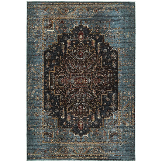 Empire Blue Navy Traditional Oriental Indoor Rug