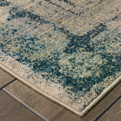 Empire Ivory Blue Traditional Oriental Indoor Rug