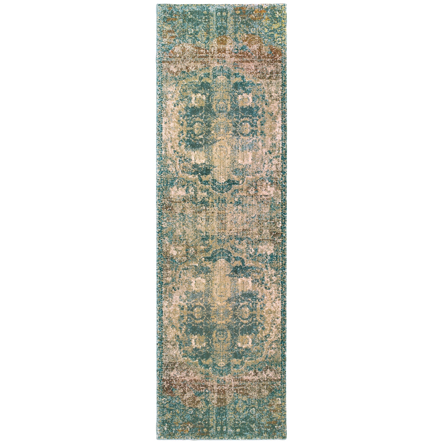 Empire Gold Blue Traditional Oriental Indoor Rug