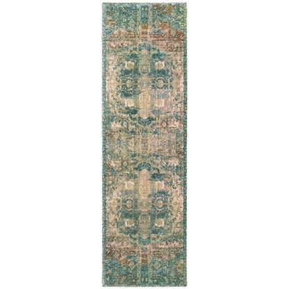 Empire Gold Blue Traditional Oriental Indoor Rug