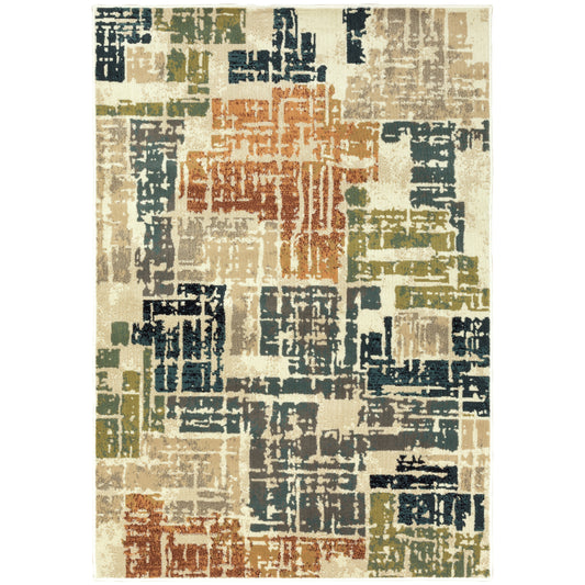 Evandale Orange Grey Modern & Contemporary Abstract Indoor Rug