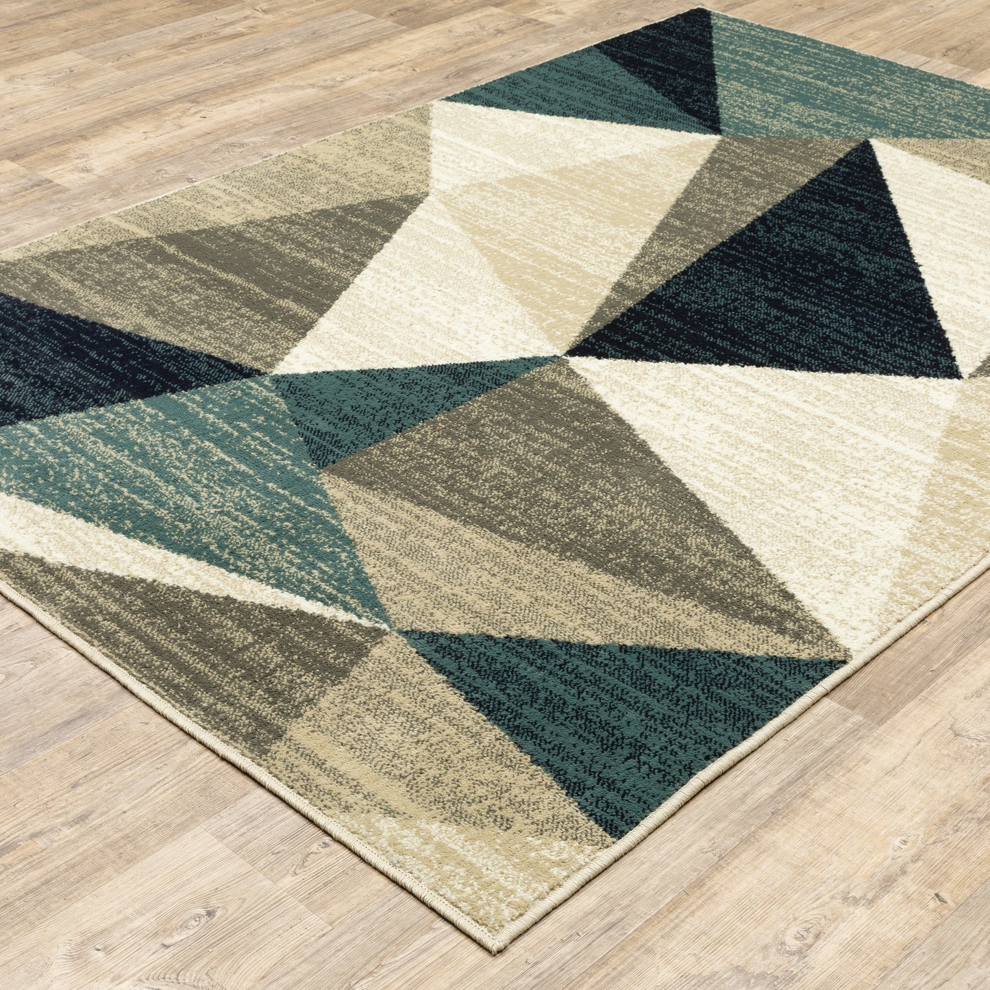 Evandale Grey Blue Modern & Contemporary Geometric Indoor Rug