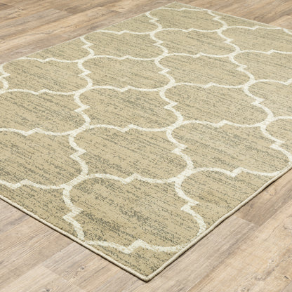 Evandale Tan Ivory Casual Geometric Indoor Rug