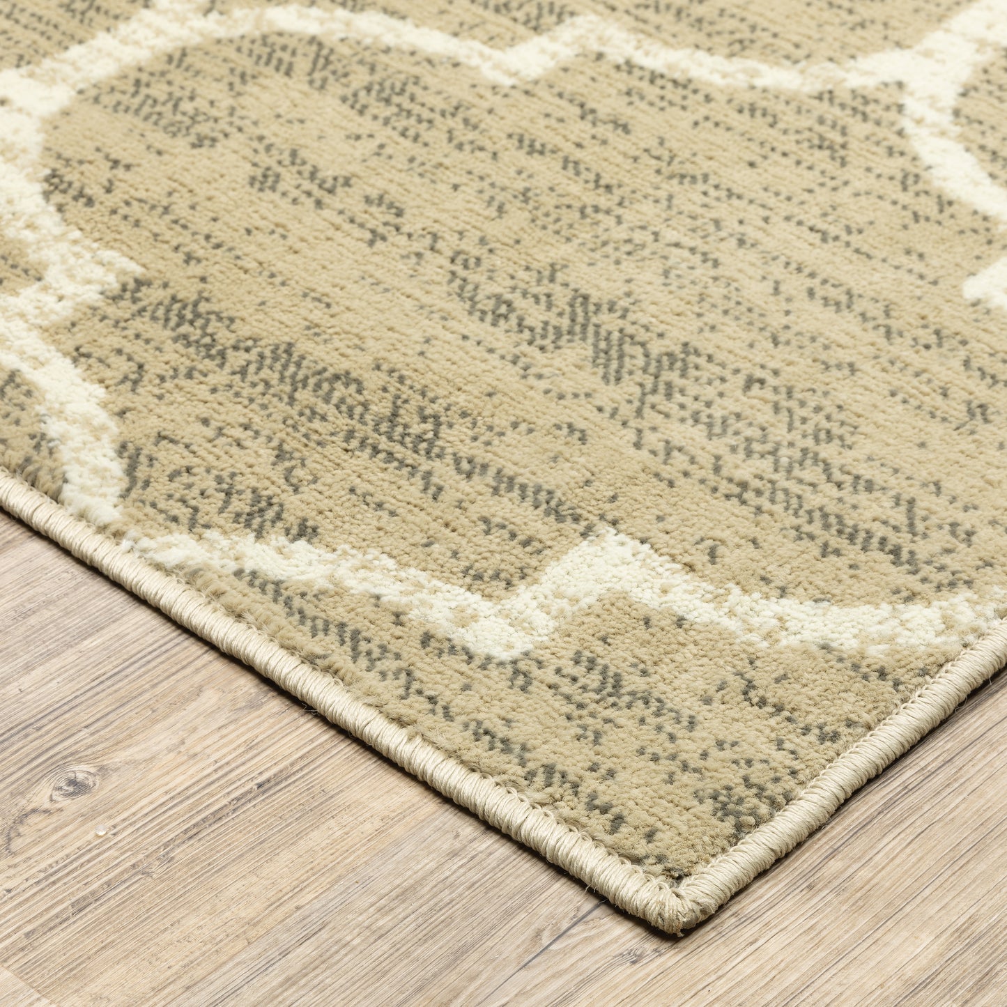 Evandale Tan Ivory Casual Geometric Indoor Rug