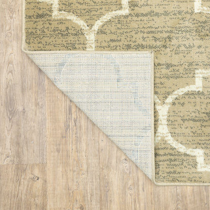 Evandale Tan Ivory Casual Geometric Indoor Rug