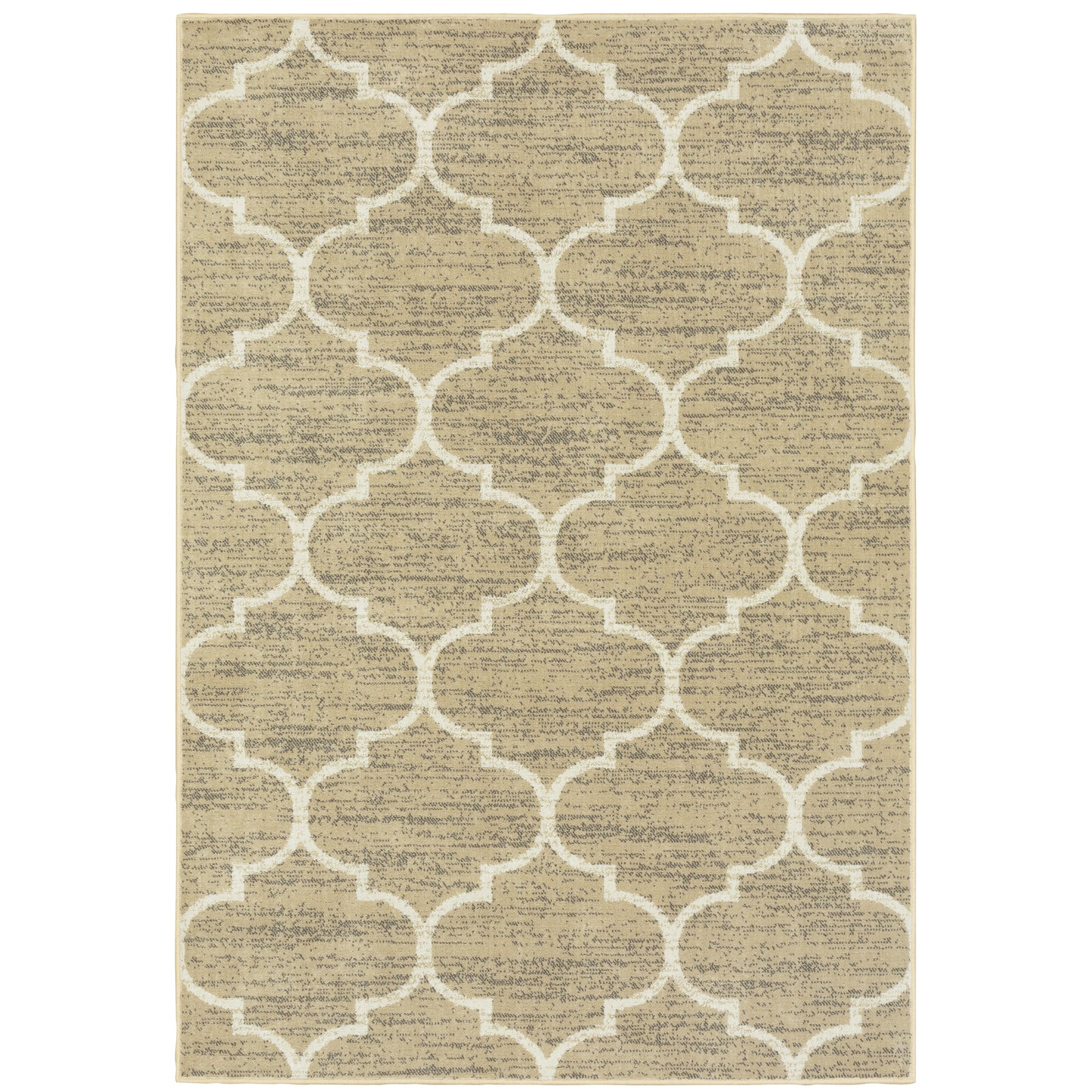 Evandale Tan Ivory Casual Geometric Indoor Rug