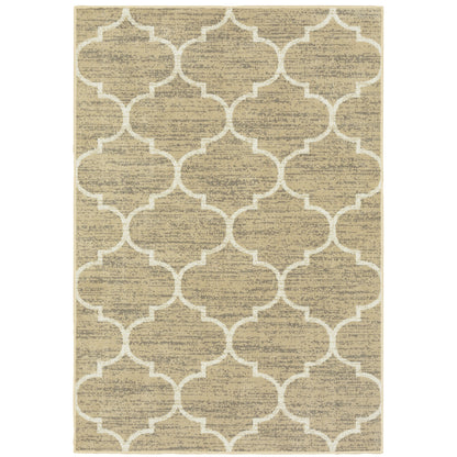 Evandale Tan Ivory Casual Geometric Indoor Rug