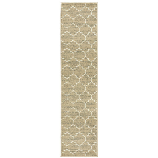 Evandale Tan Ivory Casual Geometric Indoor Rug