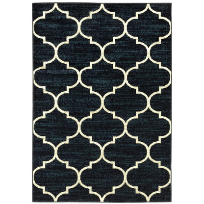 Evandale Navy Ivory Casual Geometric Indoor Rug