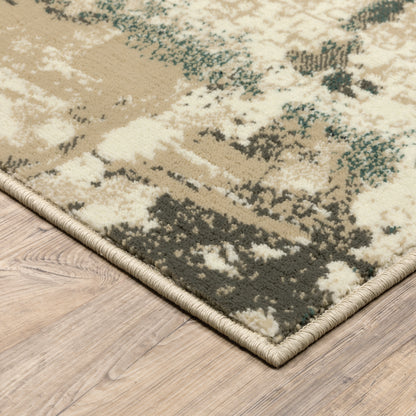 Evandale Beige Blue Modern & Contemporary Abstract Indoor Rug