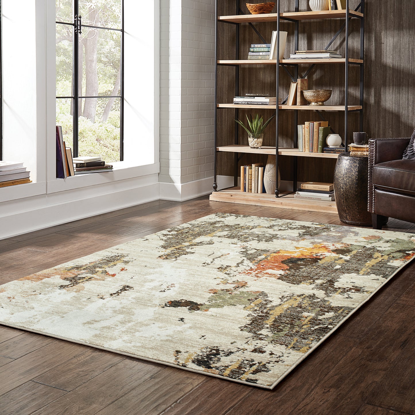 Evolution Beige Charcoal Modern & Contemporary Abstract Indoor Rug