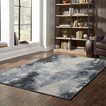 Evolution Navy Ivory Modern & Contemporary Abstract Indoor Rug