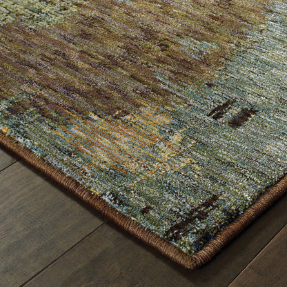 Evolution Blue Brown Modern & Contemporary Abstract Indoor Rug