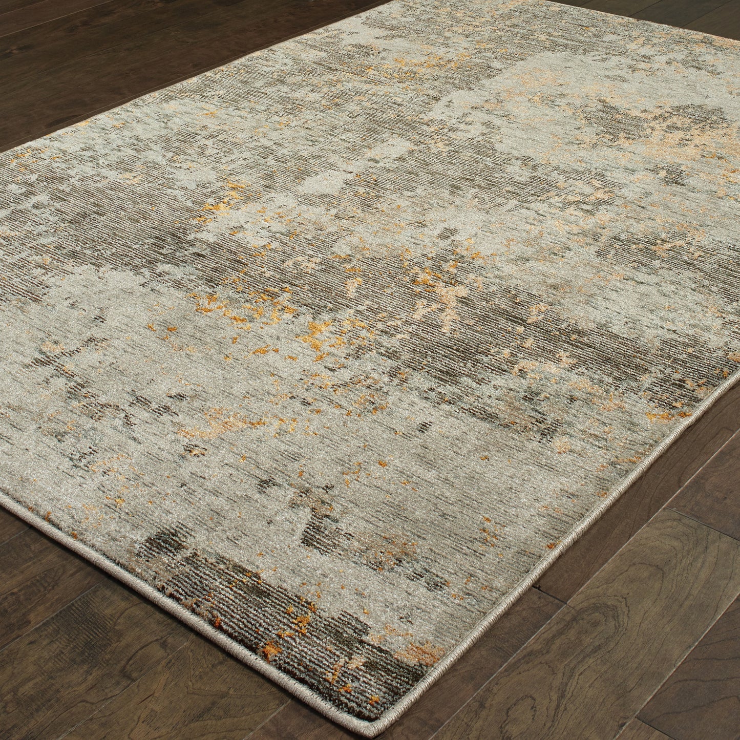 Evolution Grey Gold Modern & Contemporary Abstract Indoor Rug