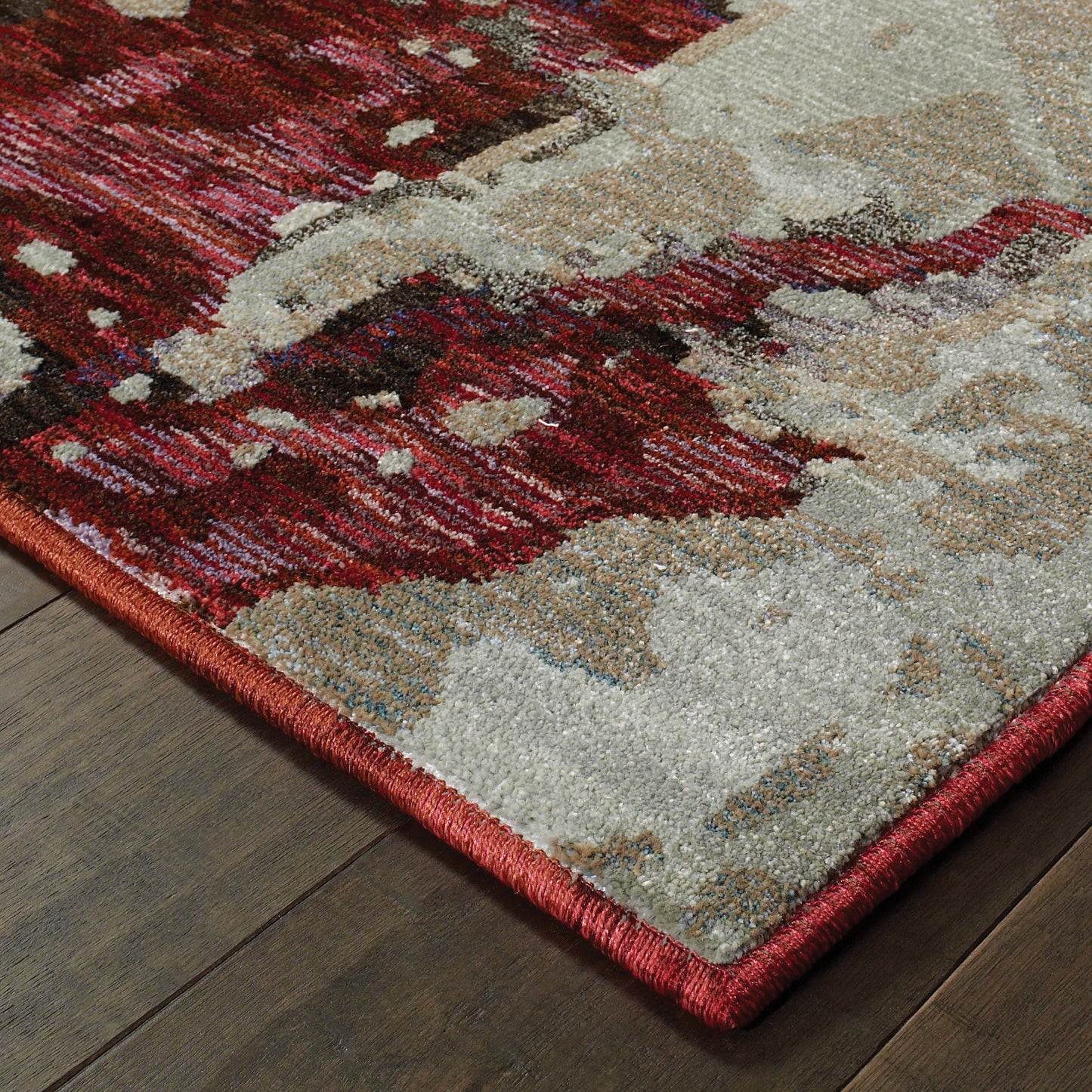 Evolution Red Beige Modern & Contemporary Abstract Indoor Rug