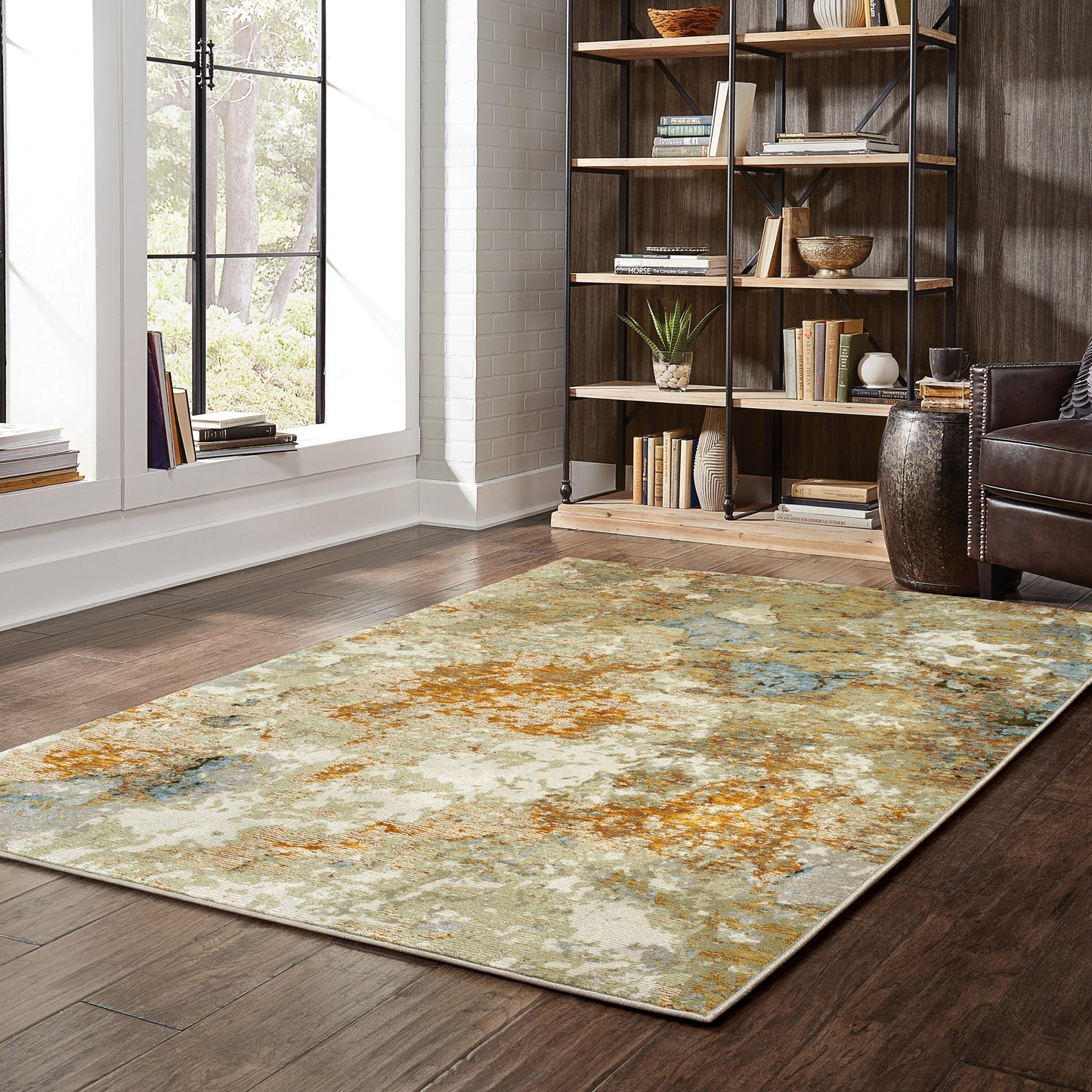 Evolution Gold Beige Modern & Contemporary Abstract Indoor Rug