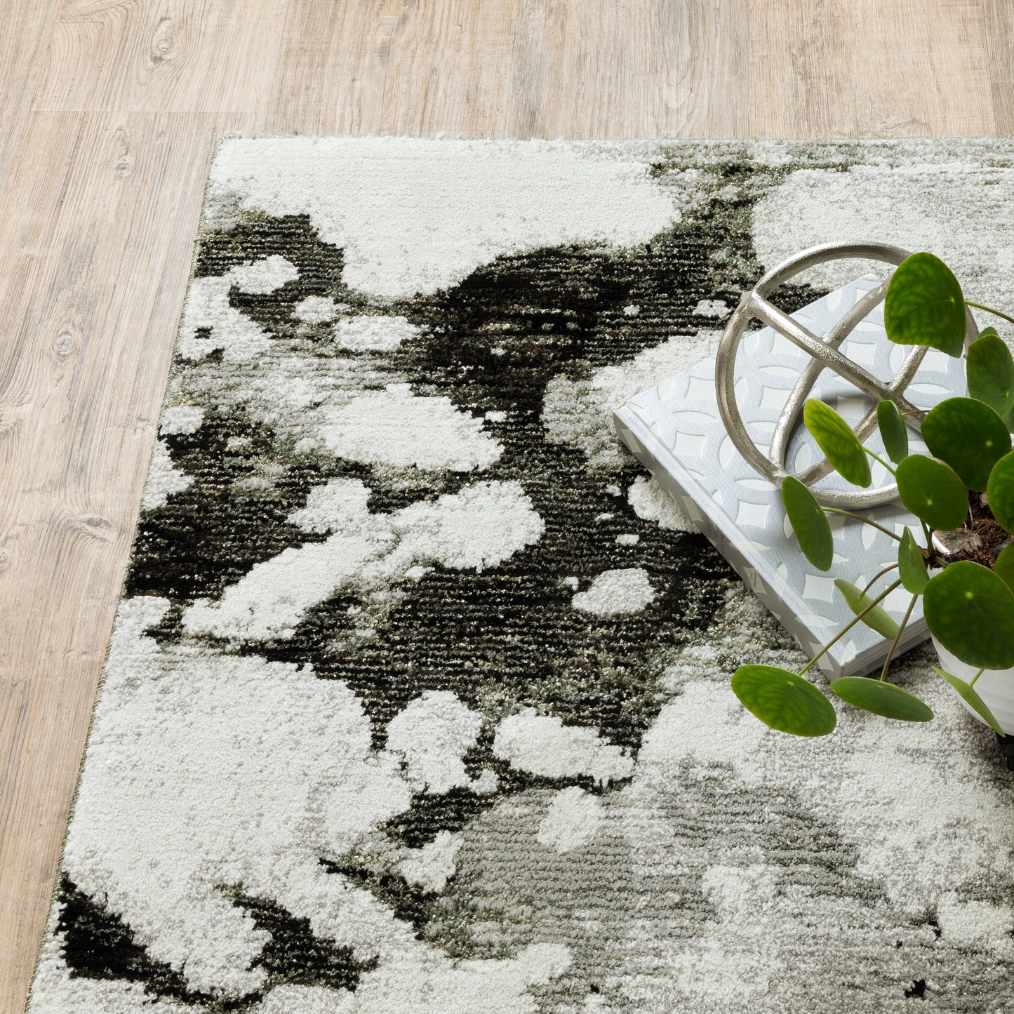 Evolution Charcoal White Modern & Contemporary Abstract Indoor Rug