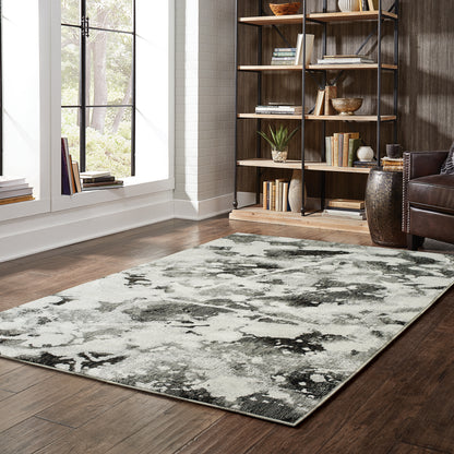 Evolution Charcoal White Modern & Contemporary Abstract Indoor Rug