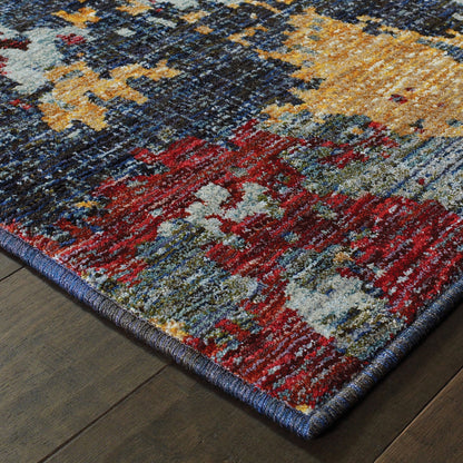 Evolution Blue Red Modern & Contemporary Abstract Indoor Rug