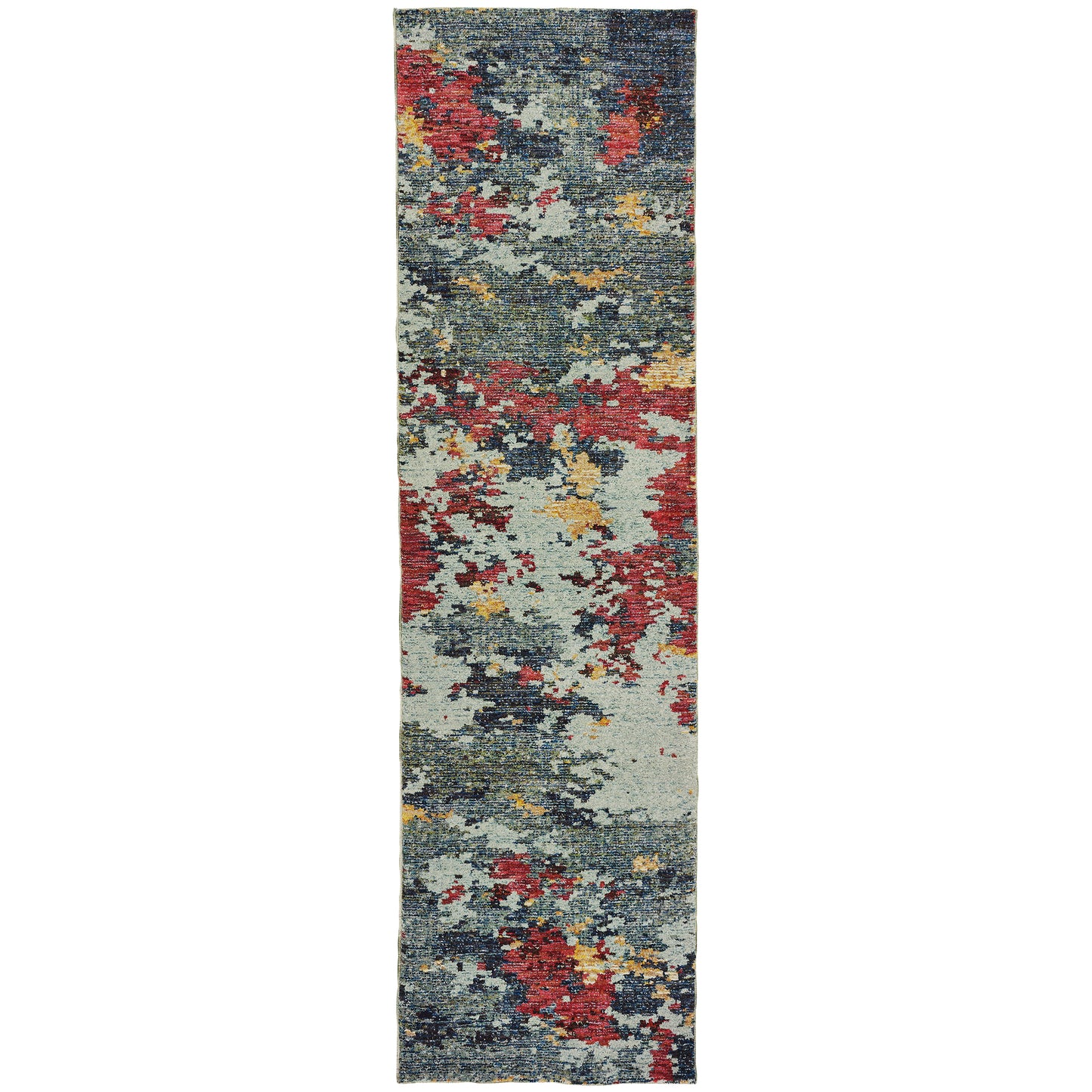 Evolution Blue Red Modern & Contemporary Abstract Indoor Rug