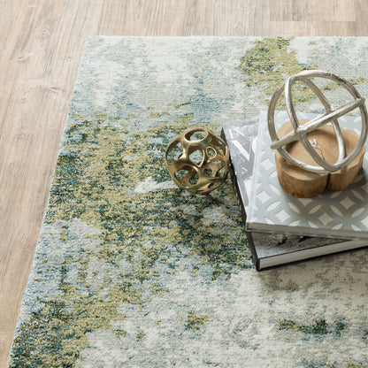 Evolution Blue Green Modern & Contemporary Abstract Indoor Rug