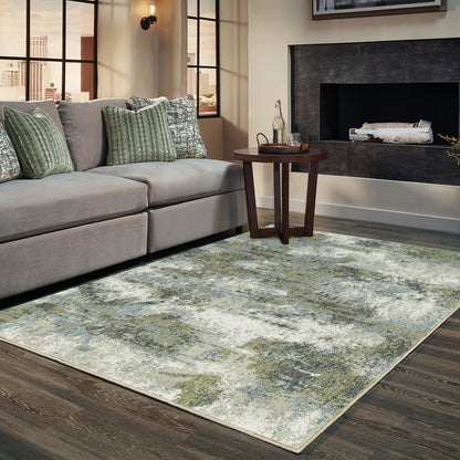 Evolution Blue Green Modern & Contemporary Abstract Indoor Rug