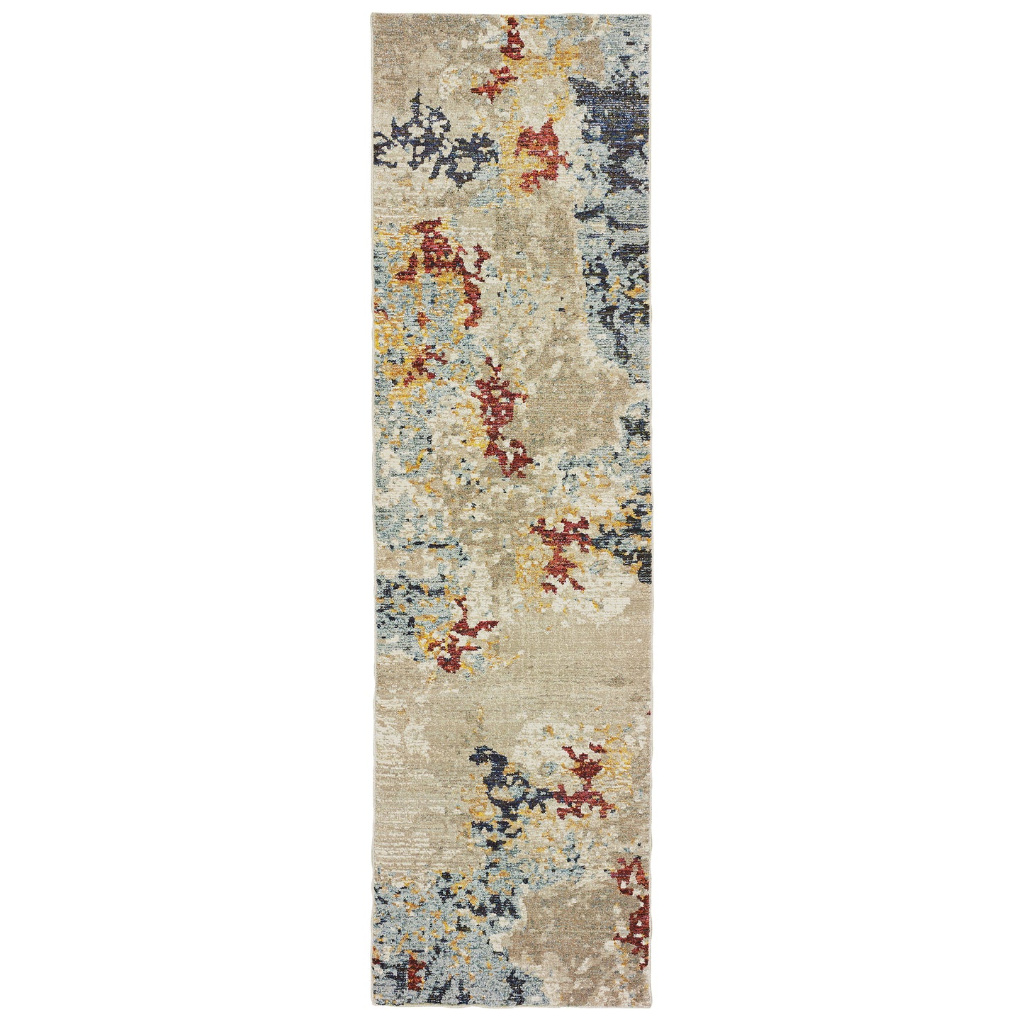 Evolution Beige Blue Modern & Contemporary Abstract Indoor Rug