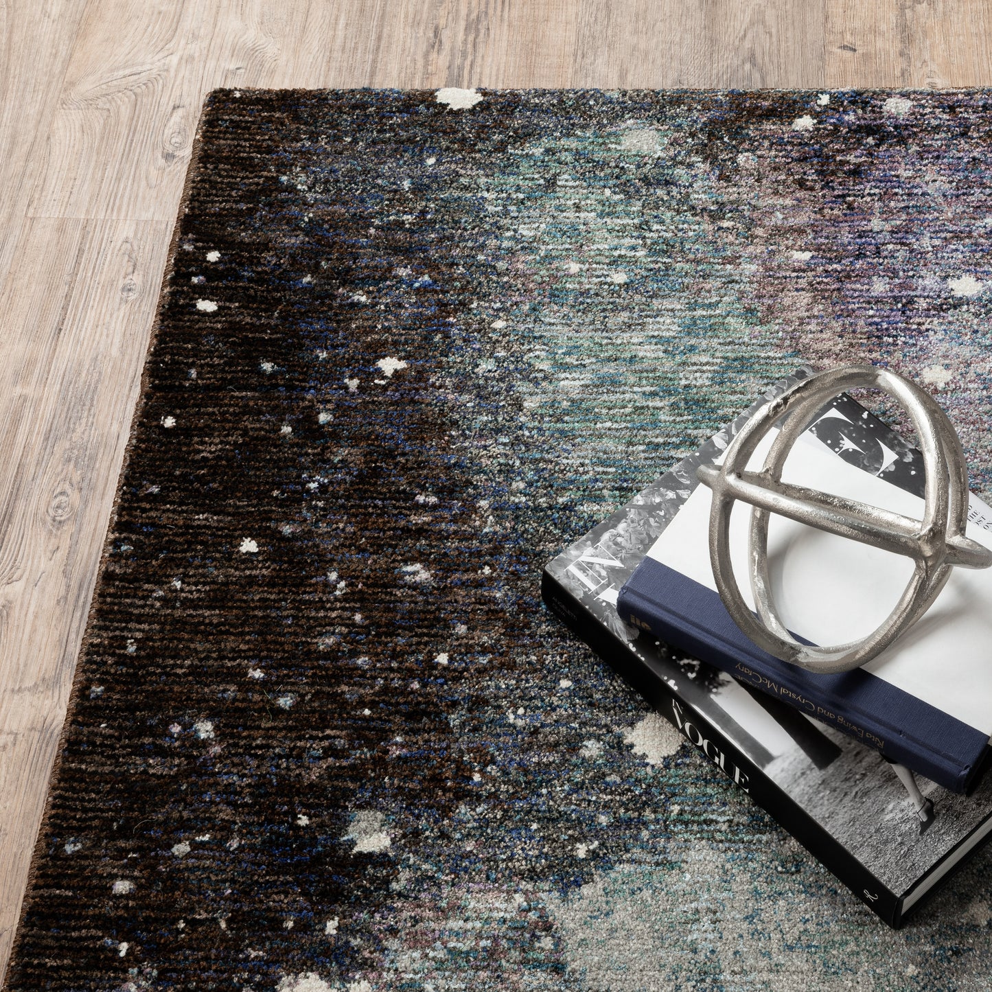 Evolution Midnight Purple Industrial Abstract Indoor Rug