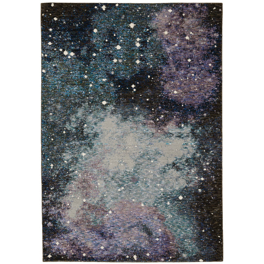 Evolution Midnight Purple Industrial Abstract Indoor Rug