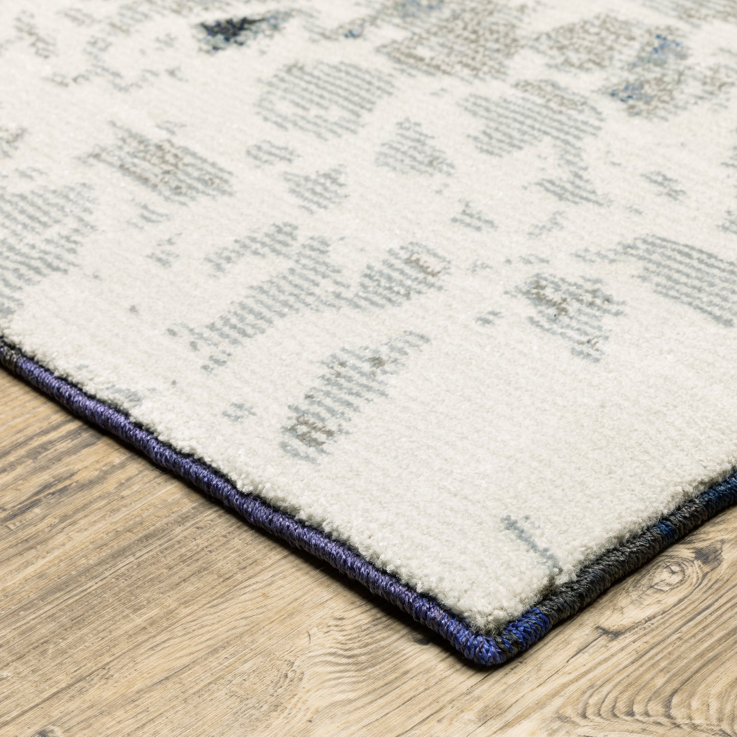 Evolution Blue Ivory Industrial Abstract Indoor Rug