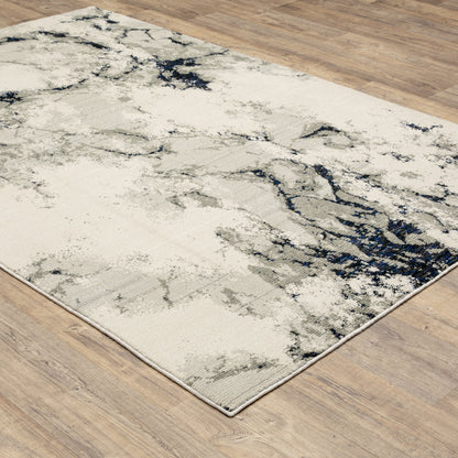 Evolution Ivory Beige Industrial Abstract Indoor Rug